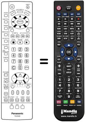 Replacement remote control Panasonic TX15LV1