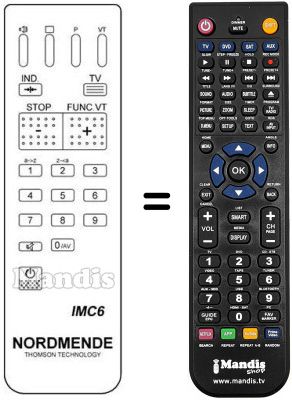 Gleichwertige Fernbedienung NordMende GALAXY 36XP Gleichwertige Fernbedienung NordMende GALAXY 36XP