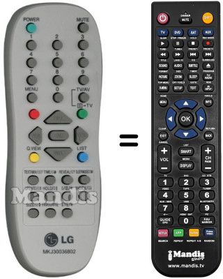 Gleichwertige Fernbedienung LG MKJ30036802 Gleichwertige Fernbedienung LG MKJ30036802