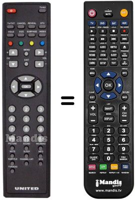 Replacement remote control United LTW26X94DB