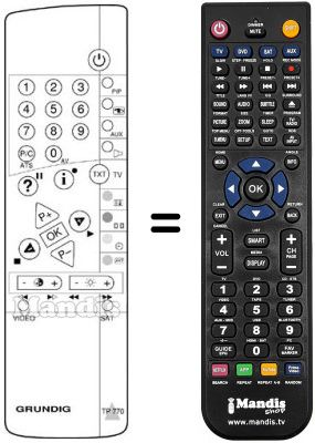 Gleichwertige Fernbedienung Grundig M95-115 / 9I DTV Gleichwertige Fernbedienung Grundig M95-115 / 9I DTV