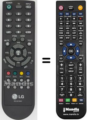 Gleichwertige Fernbedienung LG 22LS4R Gleichwertige Fernbedienung LG 22LS4R