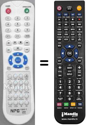 Gleichwertige Fernbedienung Npg DVDT9000