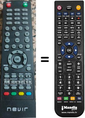Replacement remote control Nevir NVR7900504K2N