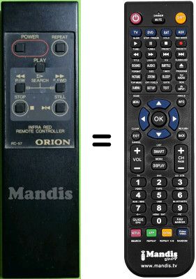 Gleichwertige Fernbedienung RC57