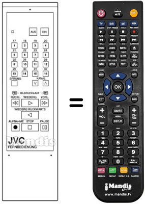 Replacement remote control JVC PU11099N