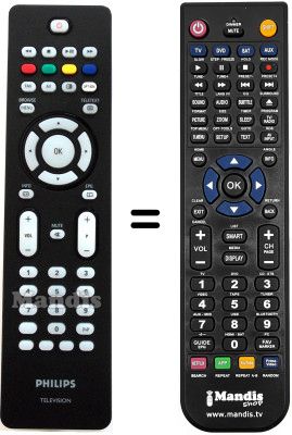 Replacement remote control Philips 42PFL7572D / 10