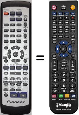 Gleichwertige Fernbedienung Pioneer XV-DV360