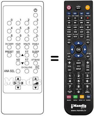 Replacement remote control Daewoo DMQ1417 Replacement remote control Daewoo DMQ1417