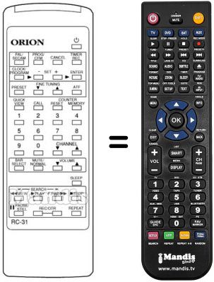 Replacement remote control RC31