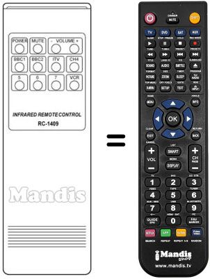 Replacement remote control RC1409