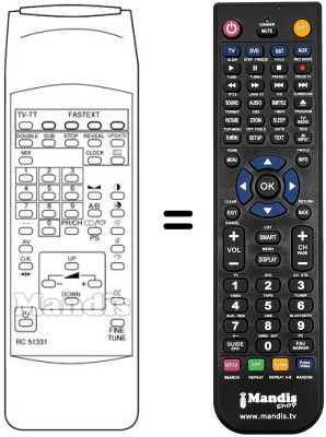 Replacement remote control RC51331