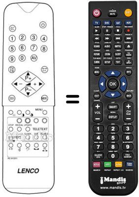 Replacement remote control RC613311