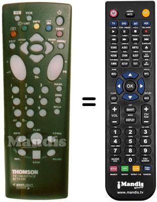 Replacement remote control Thomson 21MT22C Replacement remote control Thomson 21MT22C