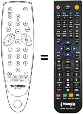 Replacement remote control Thomson 21053140 Replacement remote control Thomson 21053140