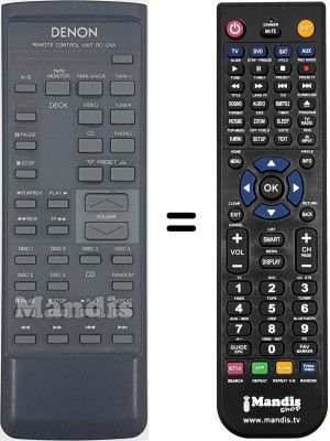 Replacement remote control RC-129A