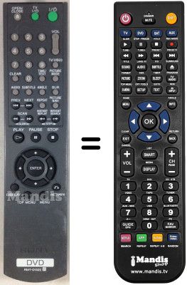 Gleichwertige Fernbedienung Sony RMTD152E Gleichwertige Fernbedienung Sony RMTD152E