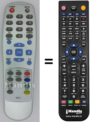 Replacement remote control Beko 4401