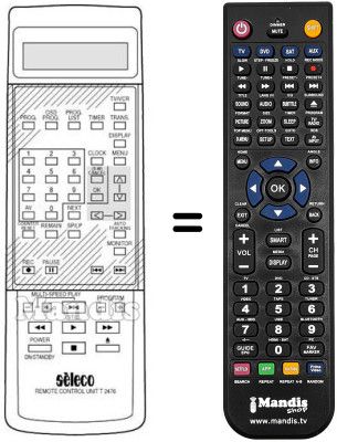 Replacement remote control Seleco SV2366