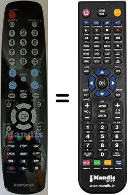 Gleichwertige Fernbedienung Samsung LE46A558P3FXBT Gleichwertige Fernbedienung Samsung LE46A558P3FXBT
