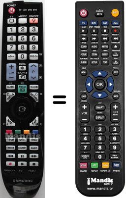 Gleichwertige Fernbedienung Samsung LE52A859S1M/XKS Gleichwertige Fernbedienung Samsung LE52A859S1M/XKS