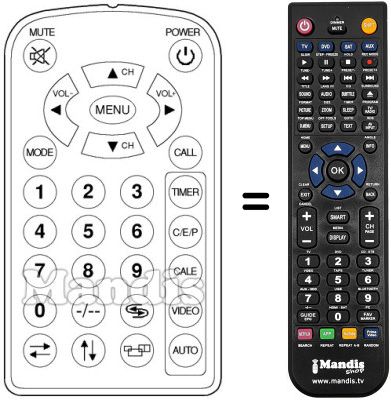Replacement remote control Amstrad T7