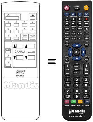 Replacement remote control Gbc TVC1432