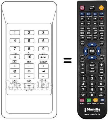 Replacement remote control Tandberg TC556