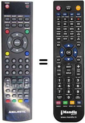 Replacement remote control MAJESTIC TVD-19 TFT