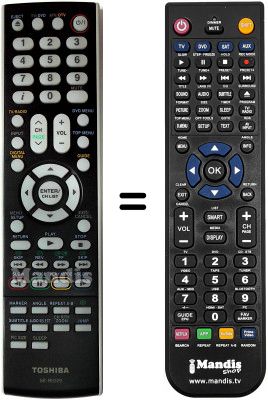 Replacement remote control Toshiba 22DV733G
