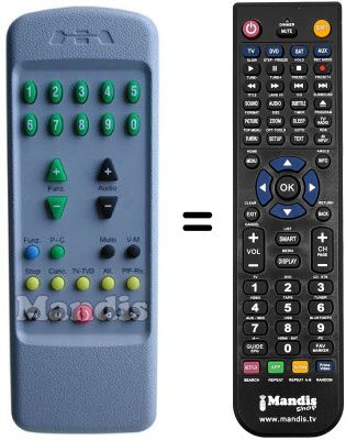 Replacement remote control Mivar 21SF1 STEREO
