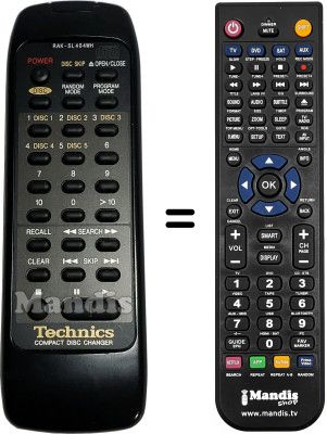 Gleichwertige Fernbedienung Technics RAKSL404WH