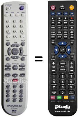 Replacement remote control Daewoo DHR7105 Replacement remote control Daewoo DHR7105