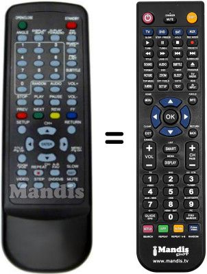 Replacement remote control AUDIOLA DVX 2264D USB REC