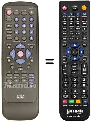 Gleichwertige Fernbedienung Roadstar DVD2042H