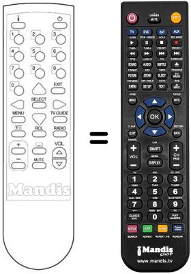 Replacement remote control Pace DVR500G