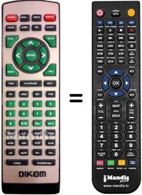 Replacement remote control DIKOM DVX-120R