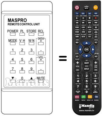 Replacement remote control Maspro SRE90S