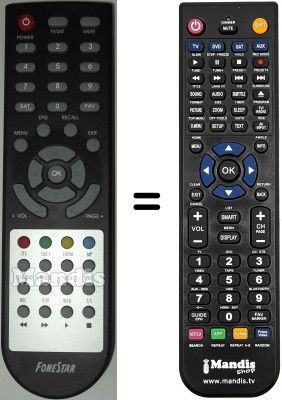 Gleichwertige Fernbedienung Fonestar RDS581W HD