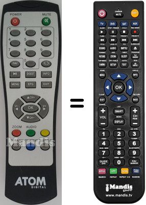 Replacement remote control ATOM MiniDT12C