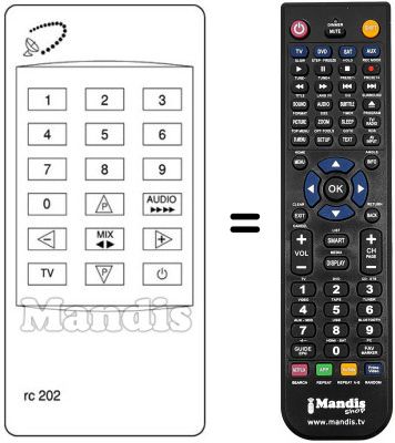 Replacement remote control RC202