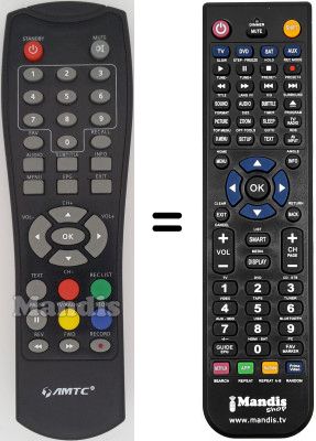 Replacement remote control TECSOFT DVBT001