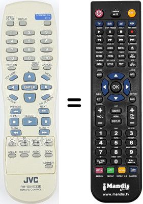 Replacement remote control JVC XV33