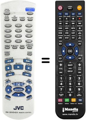 Replacement remote control JVC XV-S40