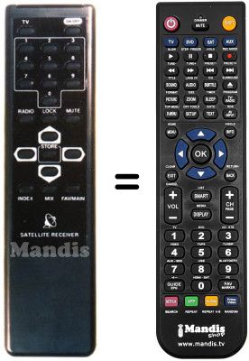 Replacement remote control MYSAT 210 PLUS