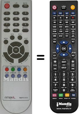 Gleichwertige Fernbedienung RIMAX TDT 5300