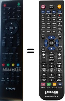 Gleichwertige Fernbedienung DYON HVS57314