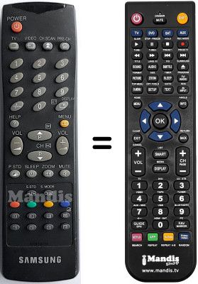 Replacement remote control Samsung WHV5146 Replacement remote control Samsung WHV5146
