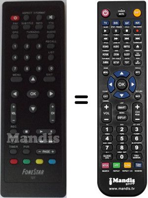 Gleichwertige Fernbedienung Fonestar WHV12478W