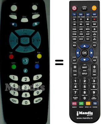 Gleichwertige Fernbedienung WHV14827W